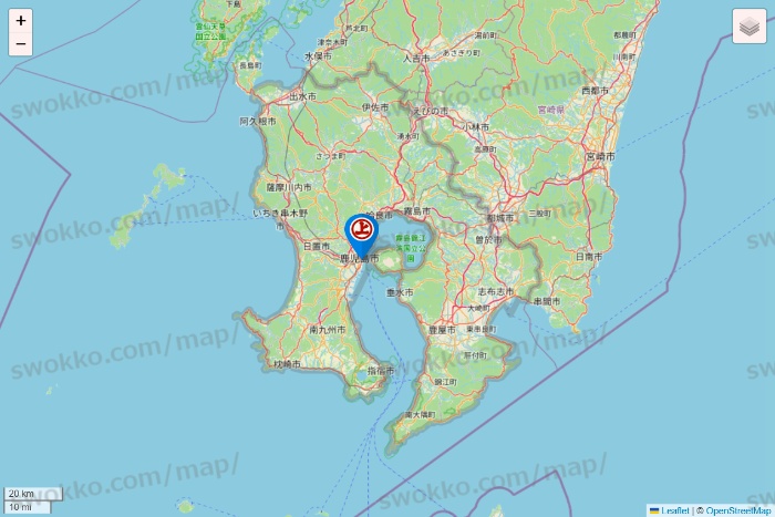 鹿児島県の磯丸水産の店舗地図