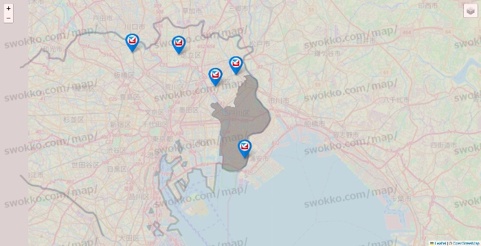 東京都のイトーヨーカドーの店舗地図