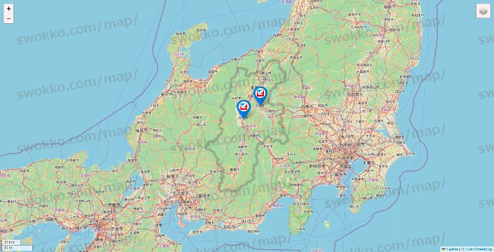 長野県のイトーヨーカドーの店舗地図