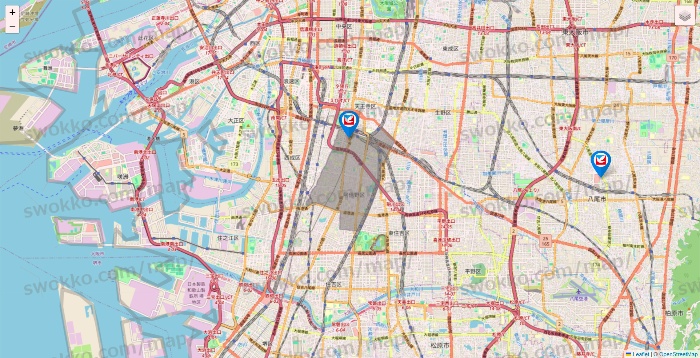 大阪府のイトーヨーカドーの店舗地図