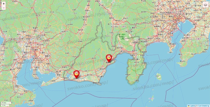 静岡県のジャンカラの店舗地図