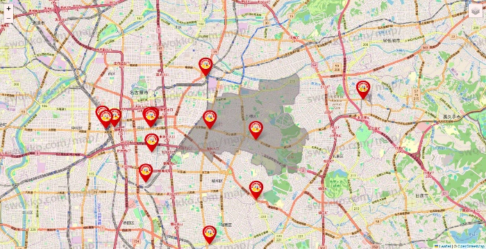 愛知県のジャンカラの店舗地図
