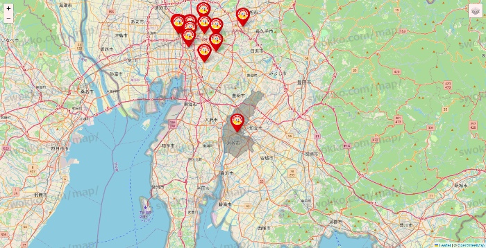 愛知県のジャンカラの店舗地図
