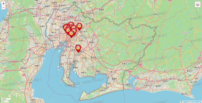愛知県のジャンカラの店舗地図