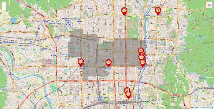 京都府のジャンカラの店舗地図