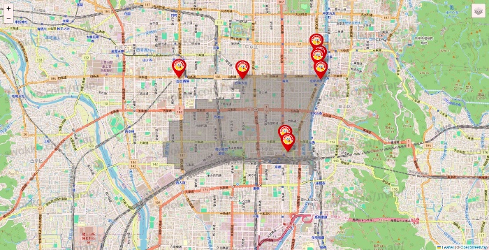 京都府のジャンカラの店舗地図