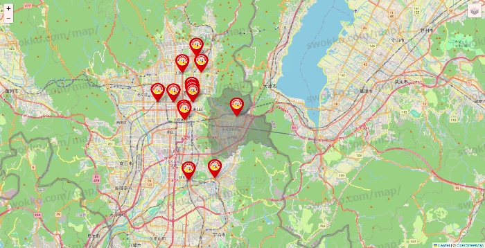 京都府のジャンカラの店舗地図