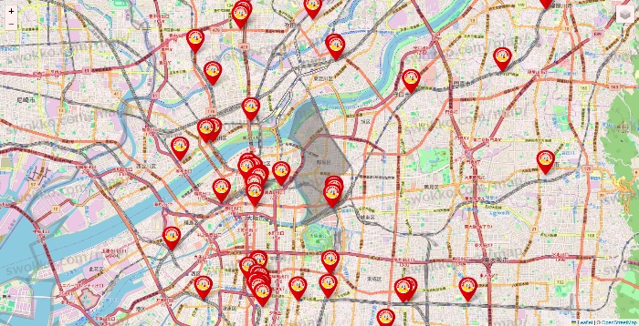 大阪府のジャンカラの店舗地図