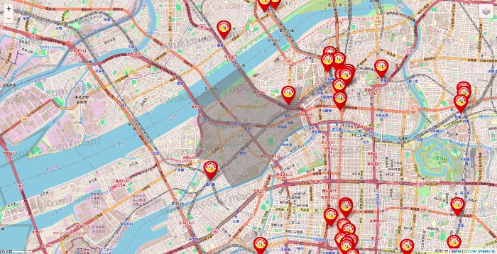 大阪府のジャンカラの店舗地図