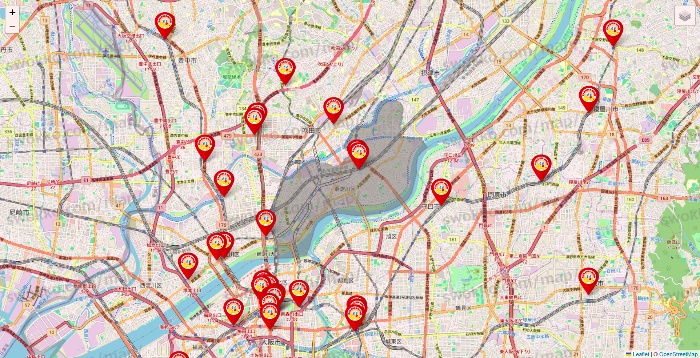 大阪府のジャンカラの店舗地図