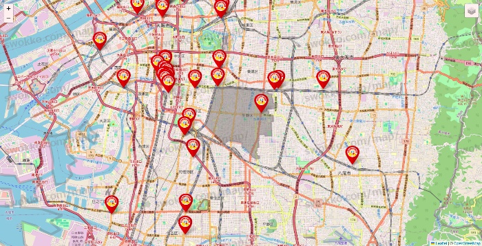 大阪府のジャンカラの店舗地図