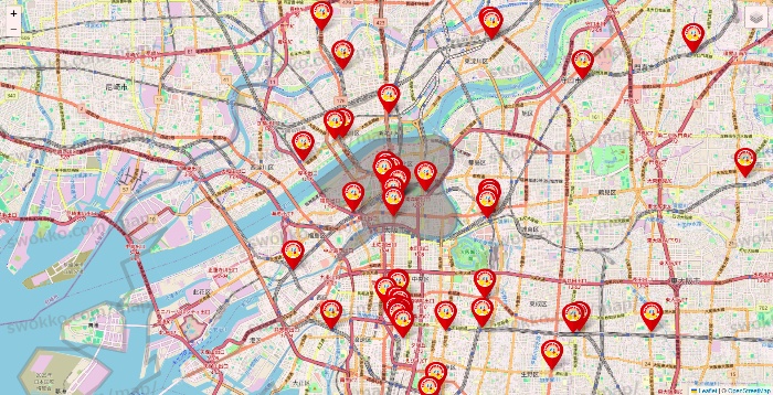 大阪府のジャンカラの店舗地図