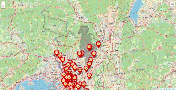 大阪府のジャンカラの店舗地図