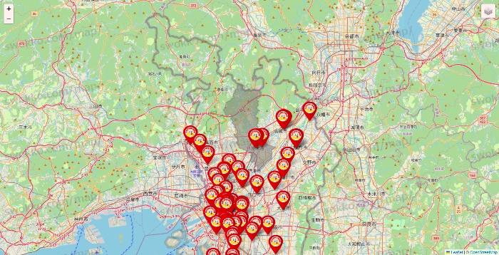 大阪府のジャンカラの店舗地図