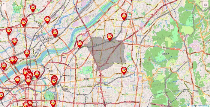 大阪府のジャンカラの店舗地図