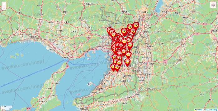 大阪府のジャンカラの店舗地図