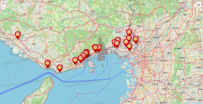 兵庫県のジャンカラの店舗地図