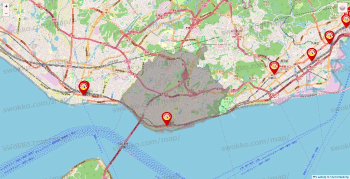 兵庫県のジャンカラの店舗地図
