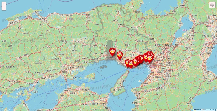 兵庫県のジャンカラの店舗地図