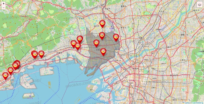 兵庫県のジャンカラの店舗地図