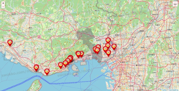 兵庫県のジャンカラの店舗地図