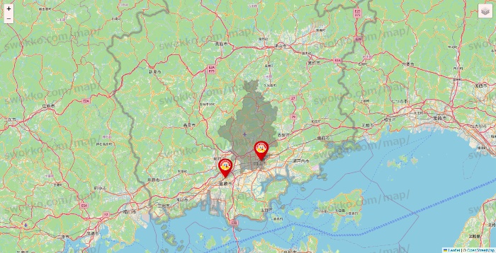 岡山県のジャンカラの店舗地図
