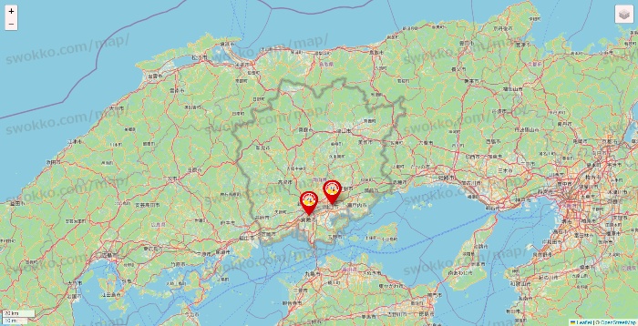 岡山県のジャンカラの店舗地図