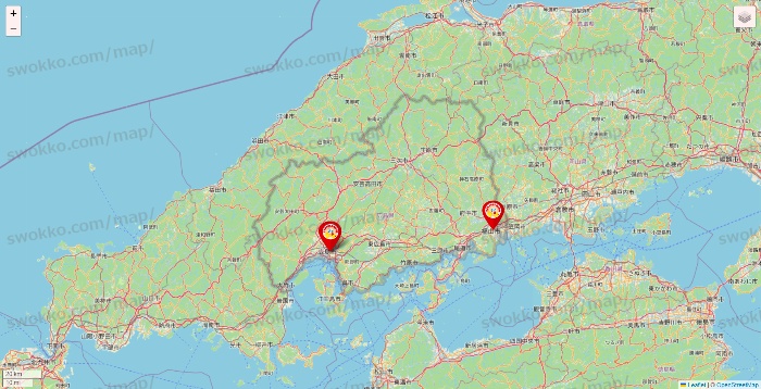 広島県のジャンカラの店舗地図