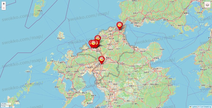 福岡県のジャンカラの店舗地図