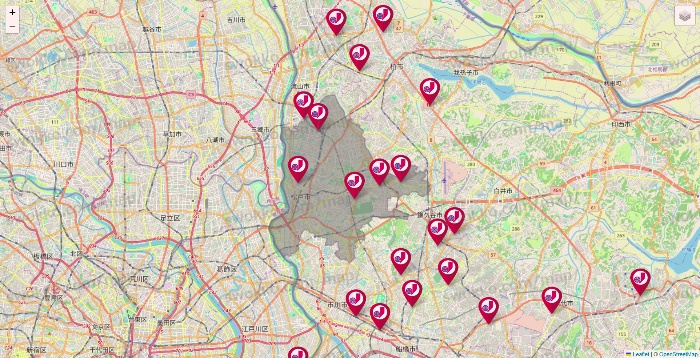 千葉県のジェーソンの店舗地図