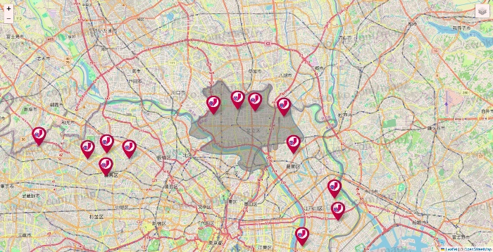 東京都のジェーソンの店舗地図
