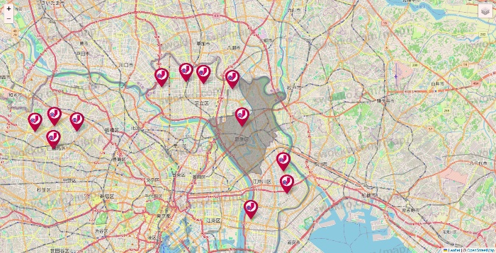東京都のジェーソンの店舗地図