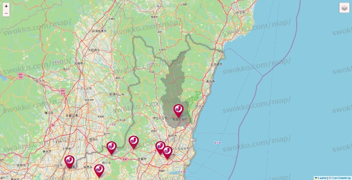茨城県のジェーソンの店舗地図