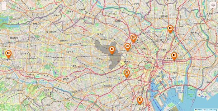 東京都のジェイエステティックの店舗地図