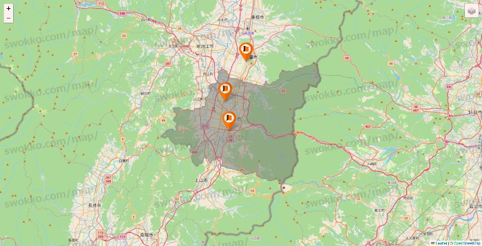 山形県のジェイエステティックの店舗地図