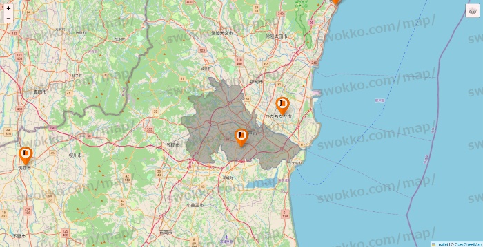 茨城県のジェイエステティックの店舗地図