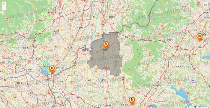 茨城県のジェイエステティックの店舗地図