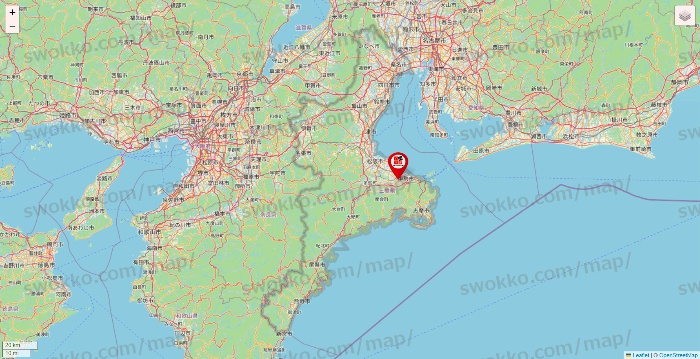 三重県の自遊空間の店舗地図