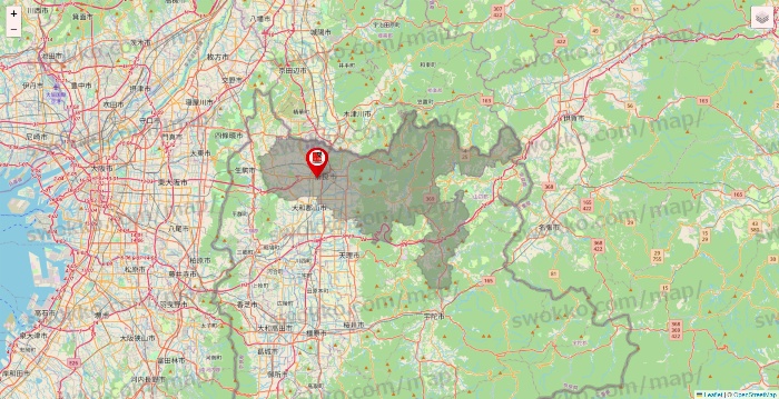 奈良県の自遊空間の店舗地図
