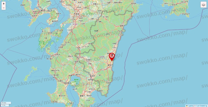 宮崎県の自遊空間の店舗地図
