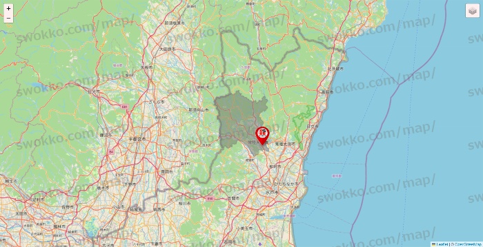 茨城県の自遊空間の店舗地図