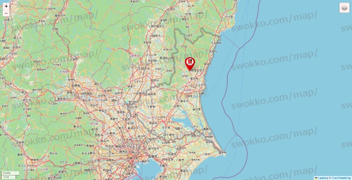 茨城県の自遊空間の店舗地図