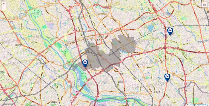 埼玉県の上州屋の店舗地図