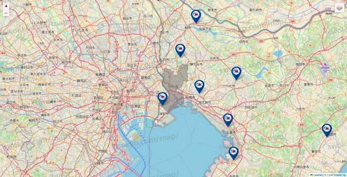 千葉県の上州屋の店舗地図