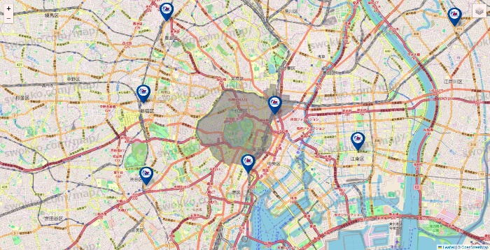 東京都の上州屋の店舗地図