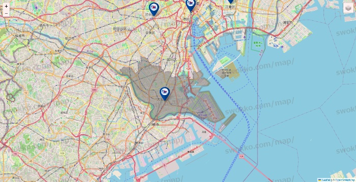 東京都の上州屋の店舗地図