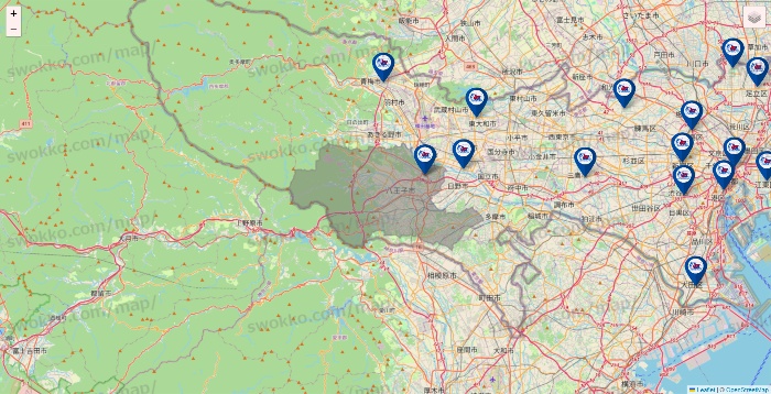 東京都の上州屋の店舗地図