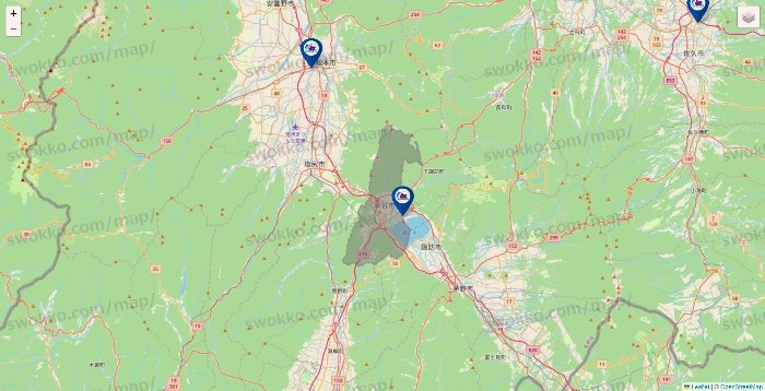 長野県の上州屋の店舗地図