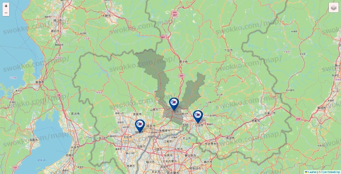 岐阜県の上州屋の店舗地図