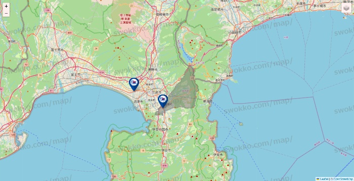 静岡県の上州屋の店舗地図
